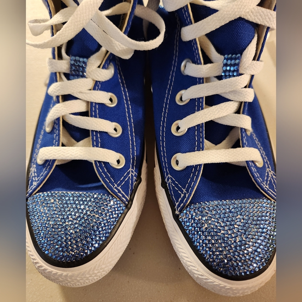 Converse All Star Blue Blinged up Women Size 7 sneakers Brand New